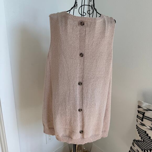 Perch by Blu Pepper Blush Pink Slouchy Slub Knit Tank Top NEW Minimalist/Neutral - Picture 3 of 7